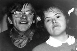 Elke Hagen mit Fred Schuppan ca. 1988 im Freizeitclub Südstadt.